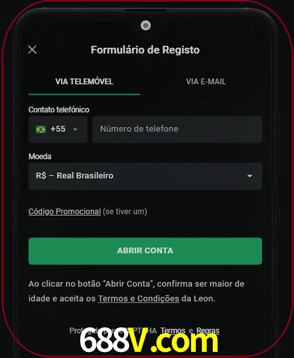 Abra o aplicativo e inicie o processo de registro.