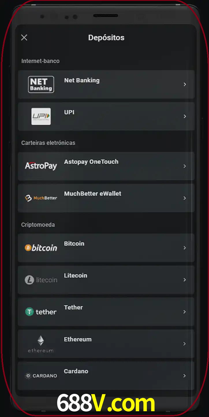 Você pode usar métodos alternativos de depósito.