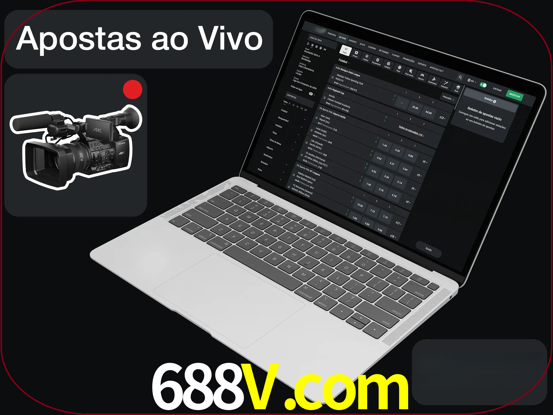 Aposte em formato ao vivo em nosso site.
